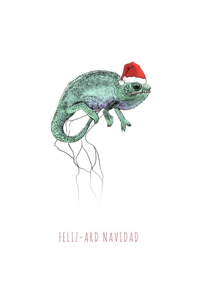 animal chameleon Christmas Card 36644 created by Beth Goodwin