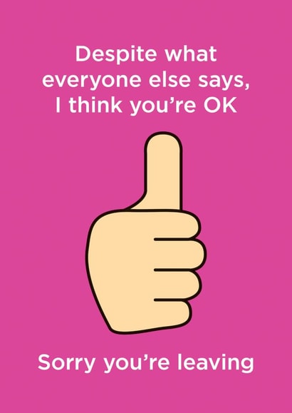 Sorry Goodbye Leaving Card 8619 created by Thirty Mussels