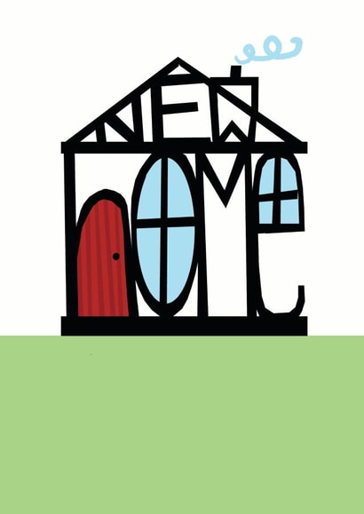 Modern Typography New Home Card - Abstract House - New Home created by Libby Bothway