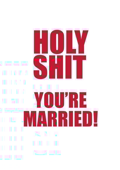 rude - red wedding day 'You're married!' created by Charlotte Dreyer