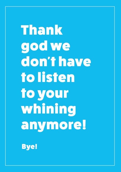 leaving bye Leaving Card 4123 created by Cookie Design