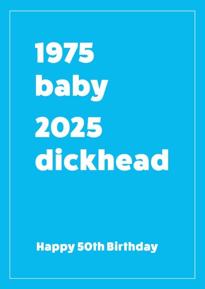 1975-2025 50th birthday card created by Cookie Design
