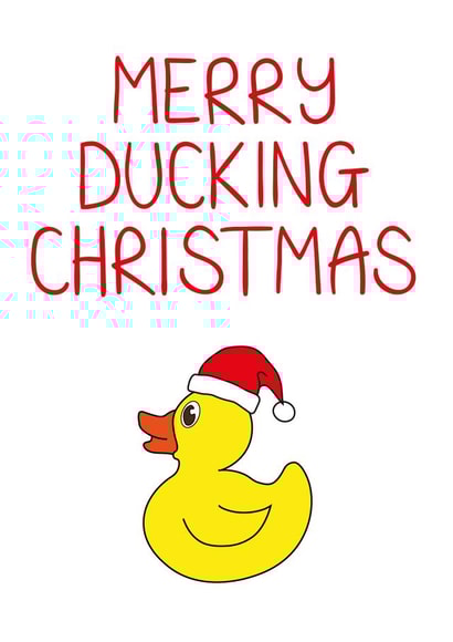 Merry Ducking Christmas card created by Lazy Mice
