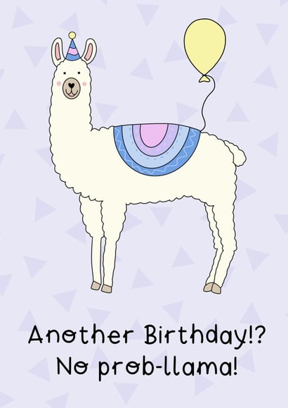 Llama balloon Birthday Card 15842 created by Helen Bicknell