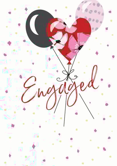 Black, red and pink balloons - engagement created by Clare Joys