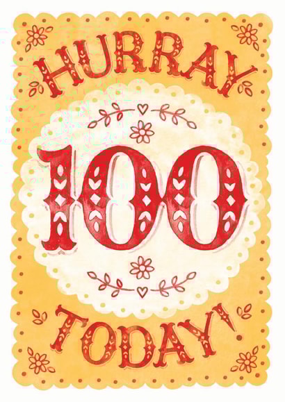 Classic 100th Birthday Card - Flowers - For Her created by Alexandra Snowdon