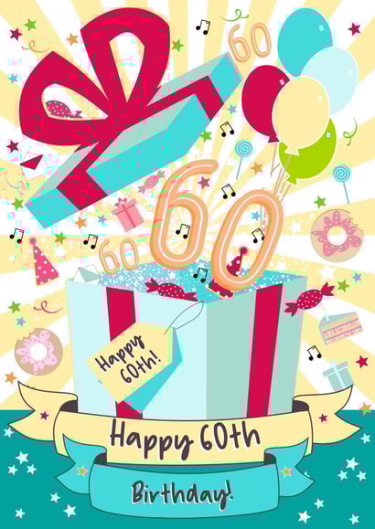 Cute 60th Birthday Card - For Her - Present created by Little Silverleaf