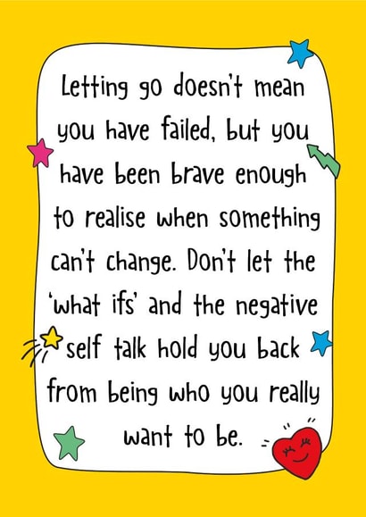 Letting go doesn't mean you have failed card created by Poppy Lane