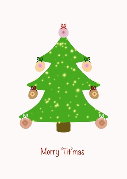 Boobs Female Christmas Card 37800 created by Emma Riches - Emma Riches Art
