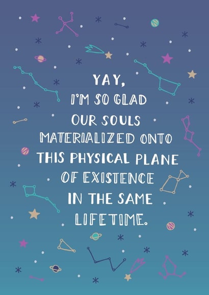 friend friends Just because Card 15684 created by Carla Letters