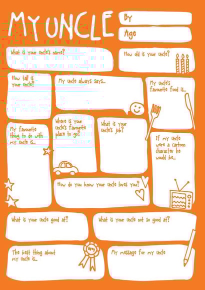 uncle from the kids Birthday Card 3732 created by Bow & Bell