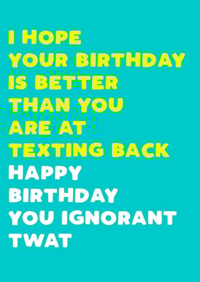 Texting back Birthday Card 8180 created by Filthy Sentiments
