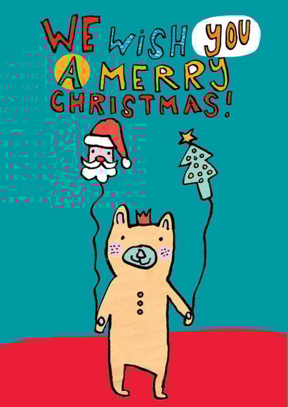 bear balloons Christmas Card 14937 created by Alice Palace