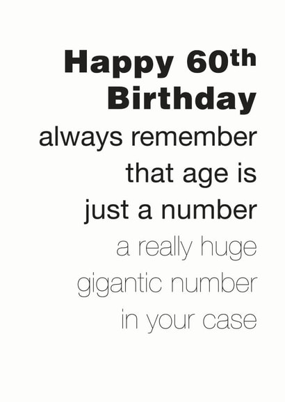 60 sixty Birthday Card 3975 created by Coulson Macleod