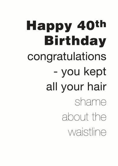 40 forty Birthday Card 3976 created by Coulson Macleod