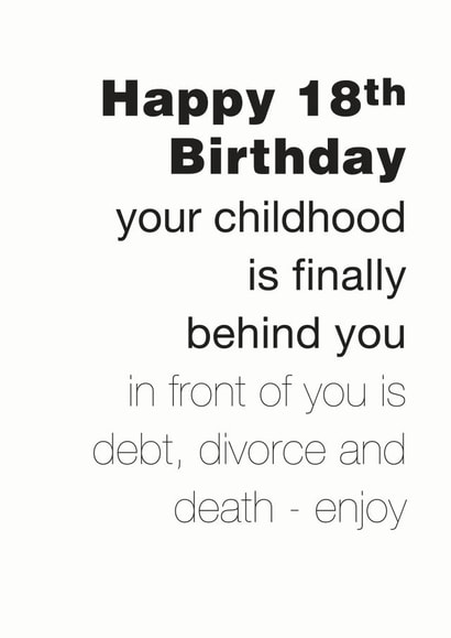 18th funny Birthday Card 3978 created by Coulson Macleod