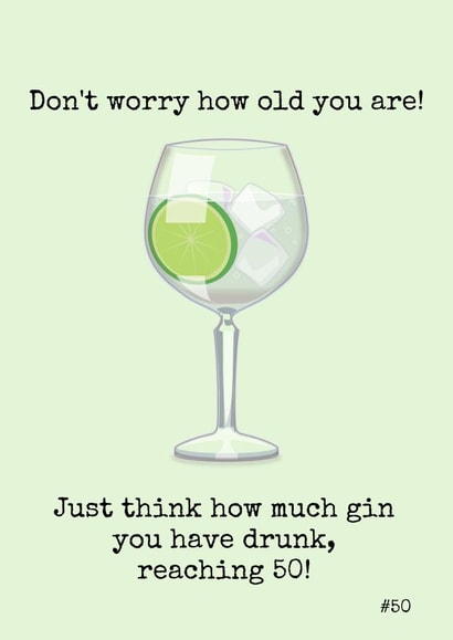 Think about the gin 50th birthday card created by Doodle Dot Design Co