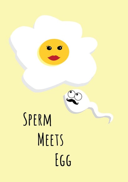 Sperm Meets Egg - Pregnancy and Fertility Card created by @Laura Lonsdale Designs