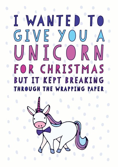 unicorn funny Christmas Card 10744 created by Amanda