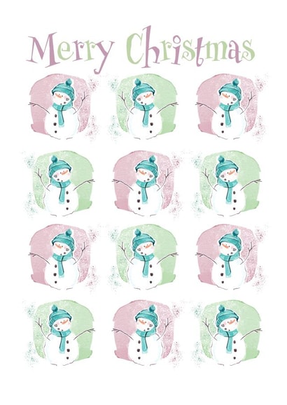 Christmas snowmen Card 24505 created by Deborah Partington