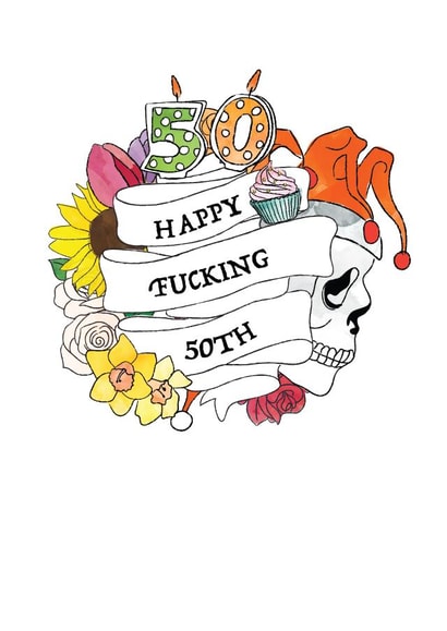 50th happy50th Card 25605 created by Sarah Watts @2littleboys