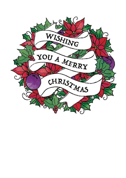 illustrated tattoodesign Christmas Card 25607 created by Sarah Watts @2littleboys