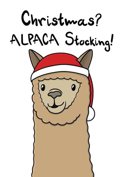 alpaca funny Christmas Card 37785 created by OhJaye