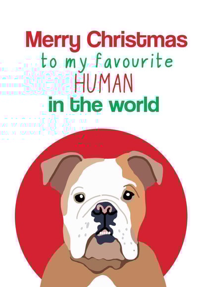 english bulldog dog Christmas Card 25147 created by Pet Friendly