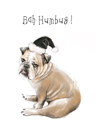bulldog christmas Card 33166 created by Elsa The Snaggletooth