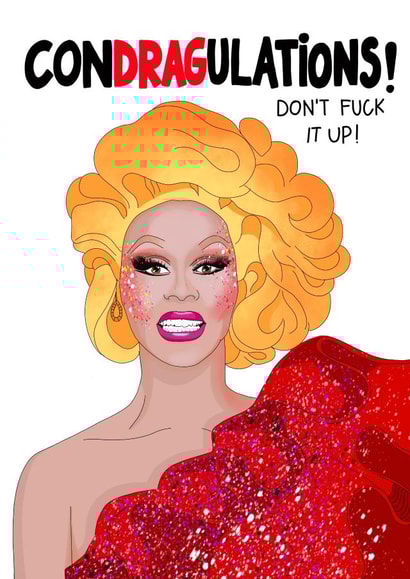 rupaul drag Congratulations Card 3342 created by Kasia Cards