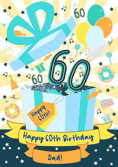 Happy 60th Birthday Dad Birthday Present Card created by Little Silverleaf