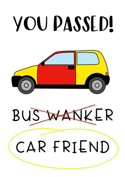 Car friend Congratulations card created by Helen Bicknell