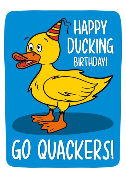 Duck Birthday Card | Rude Birthday Card created by TeePee Creations