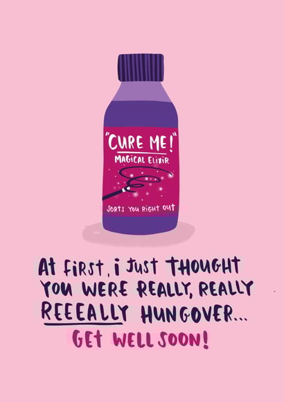 hungover funny Get Well Card 6266 created by Lucy Maggie Designs