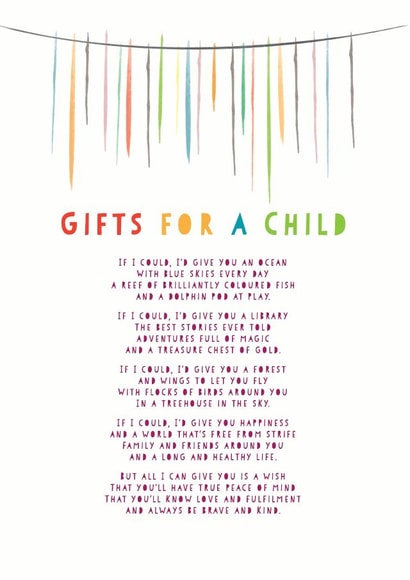 Gifts for a child card created by Joanna Miller