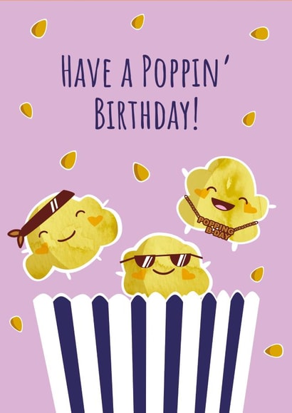 Popping Popcorn Birthday Card 15938 created by Squiggle Scribble