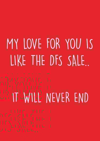 I love you like the DFS sale card created by Pack a Punch Designs