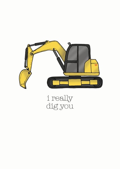 Digger Pun Anniversary Card / Valentines Day Card - I Really Dig You created by Becka Griffin