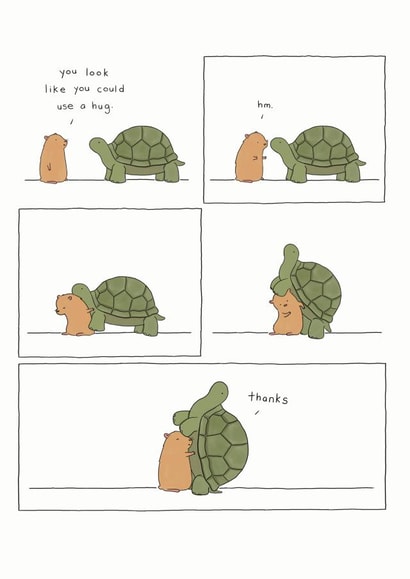 hug tortoise Thinking of you Card 6662 created by Redback Cards