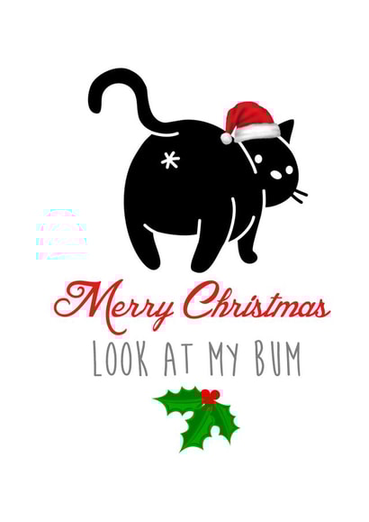 cat bum Christmas Card 7742 created by Bonnie Banter