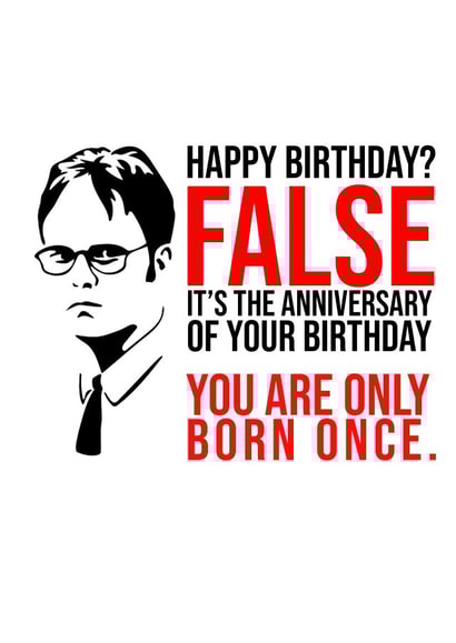 Dwight The Office Birthday Card 16037 created by AsSeenOnTV