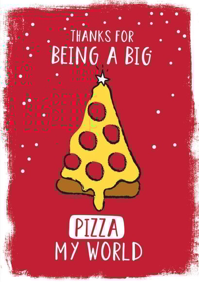 pizza xmas Christmas Card 12198 created by High Five Prints Co