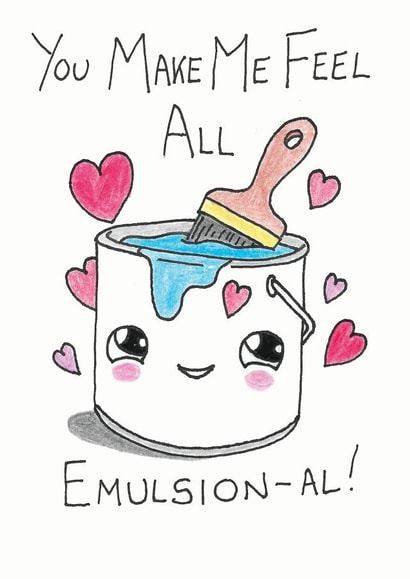 Painter Decorator Valentines Day Card 40317 created by The Pun Doodler