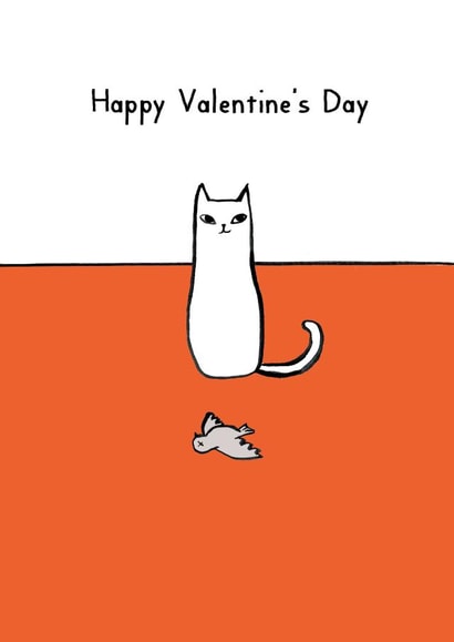 cat cute Valentines Day Card 1649 created by Reigning Cats . . . and dogs