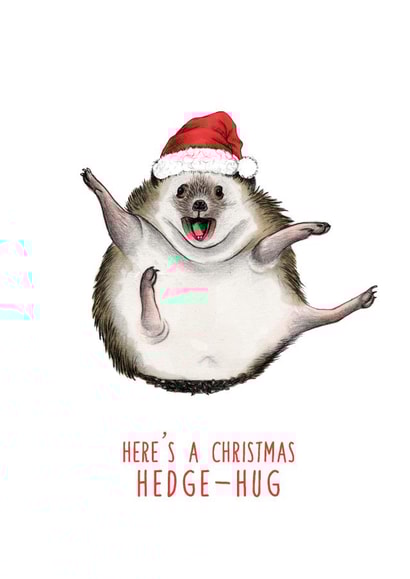 hedgehog hedgehug Christmas Card 13387 created by Beth Goodwin