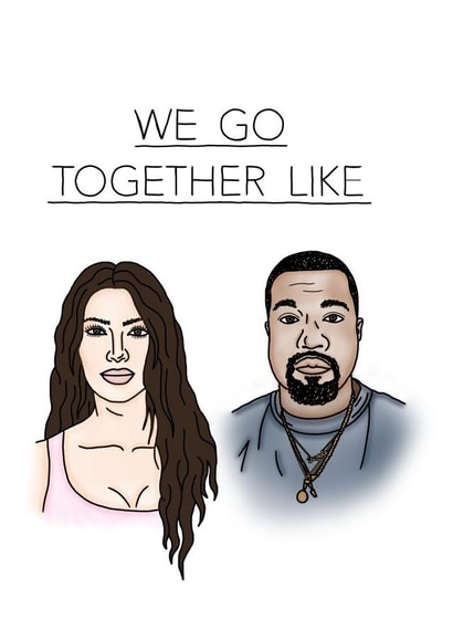 kim kardashian kanye west Valentines Day Card 34764 created by lotsoflovelauren