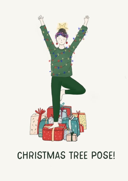 Christmas Yoga tree post created by Tiny Steps