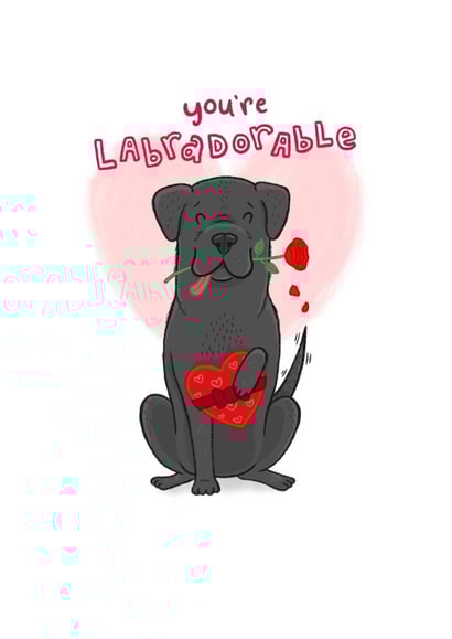 Labrador Labradorable Valentines Day Card 11070 created by Blue Kiwi Design