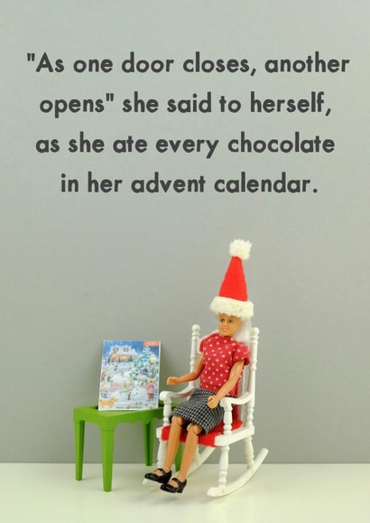 Funny - Joke - One Door Closes Another Door Opens - Chocolate Advent Calendar - Christmas Card created by Bold & Bright Cards