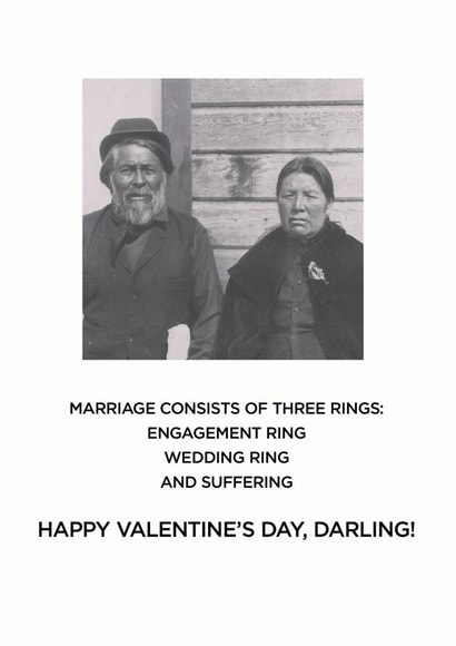 marriage rings Valentines Day Card 22602 created by Colonel I. P. Knightly